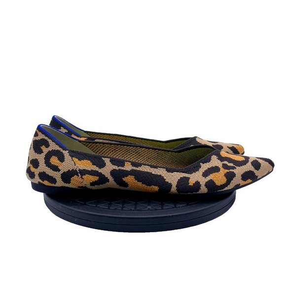 Rothy's Sz 11 Ballet Flats The Point II Big Wild Cat Leopard Animal Print - Picture 1 of 9